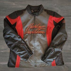 Harley-Davidson Women’s Winona Riding Jacket Gray Red Black | Size 1W